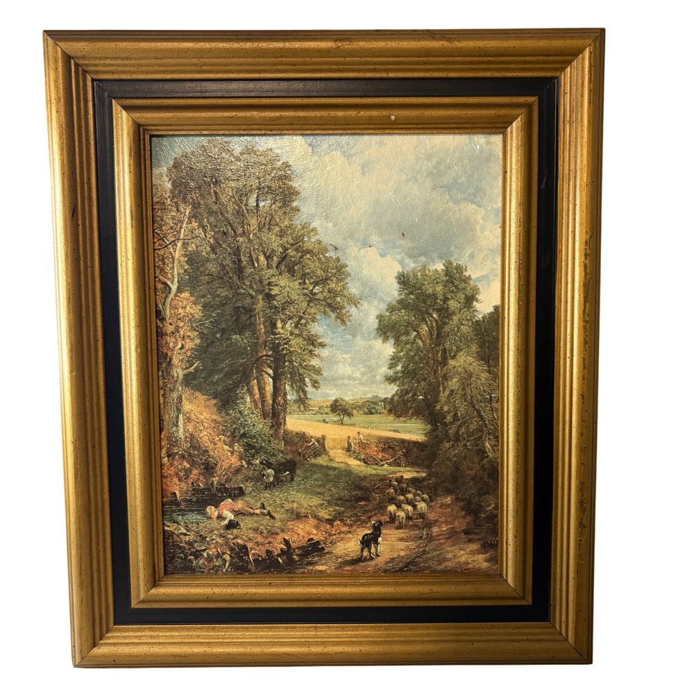 VTG John Constable The Cornfield Framed Home Art Print‎ English Landscape 19x16